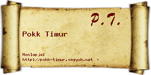 Pokk Timur névjegykártya